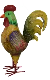19.25 Inch Painted Metal Rooster