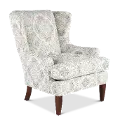 Fargo Off-White and Blue Wingback Chair