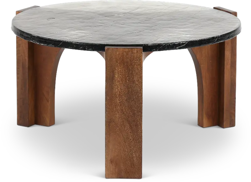 Leryn Brown and Glass Coffee Table