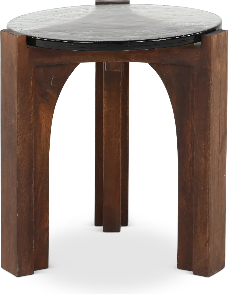 Leryn Brown and Glass End Table