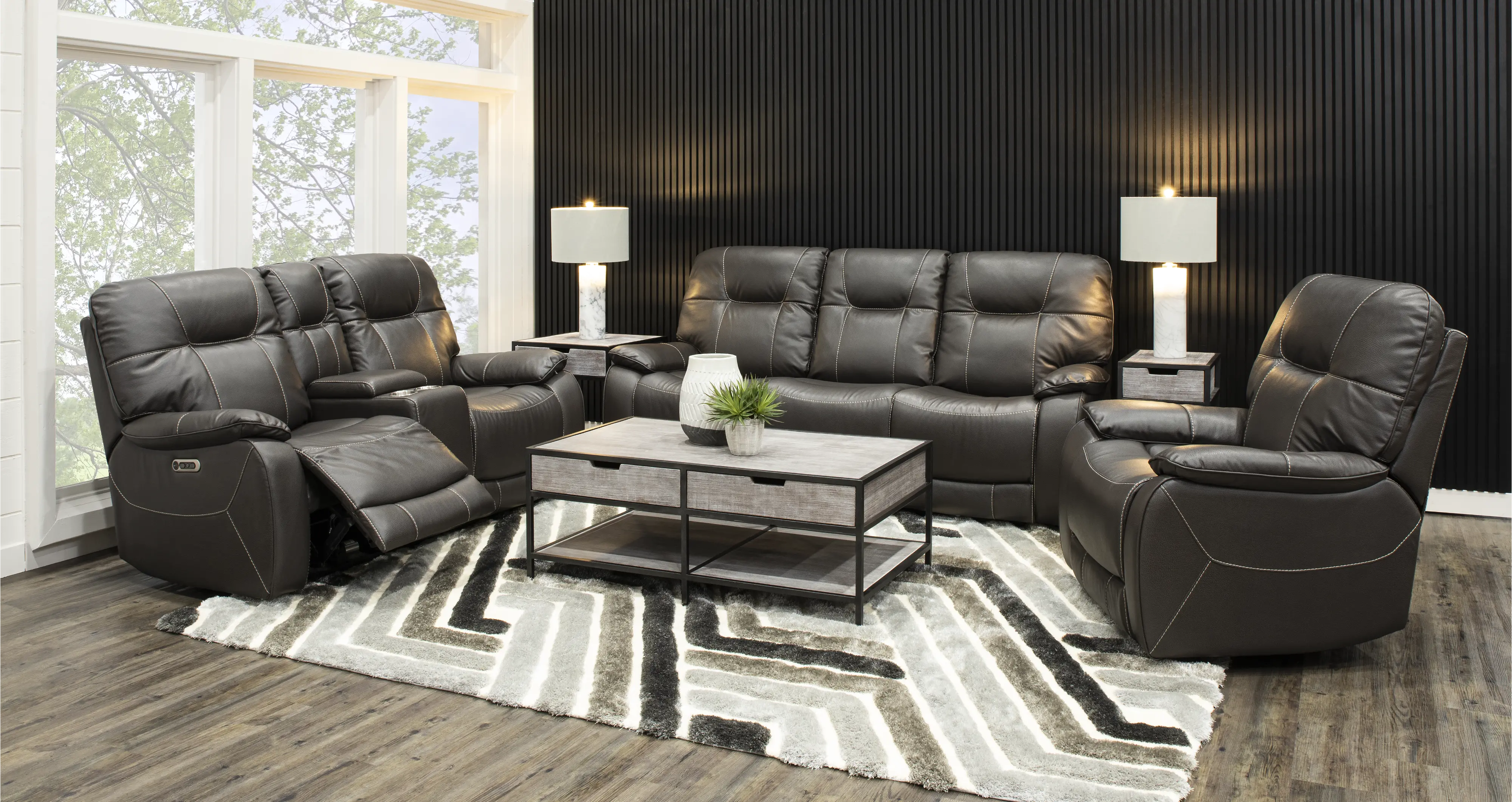 Axel Ozone Black Power Reclining Sofa-2