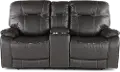 Axel Ozone Black Power Reclining Loveseat with Console
