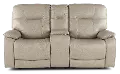 Axel Beige Power Reclining Loveseat with Console