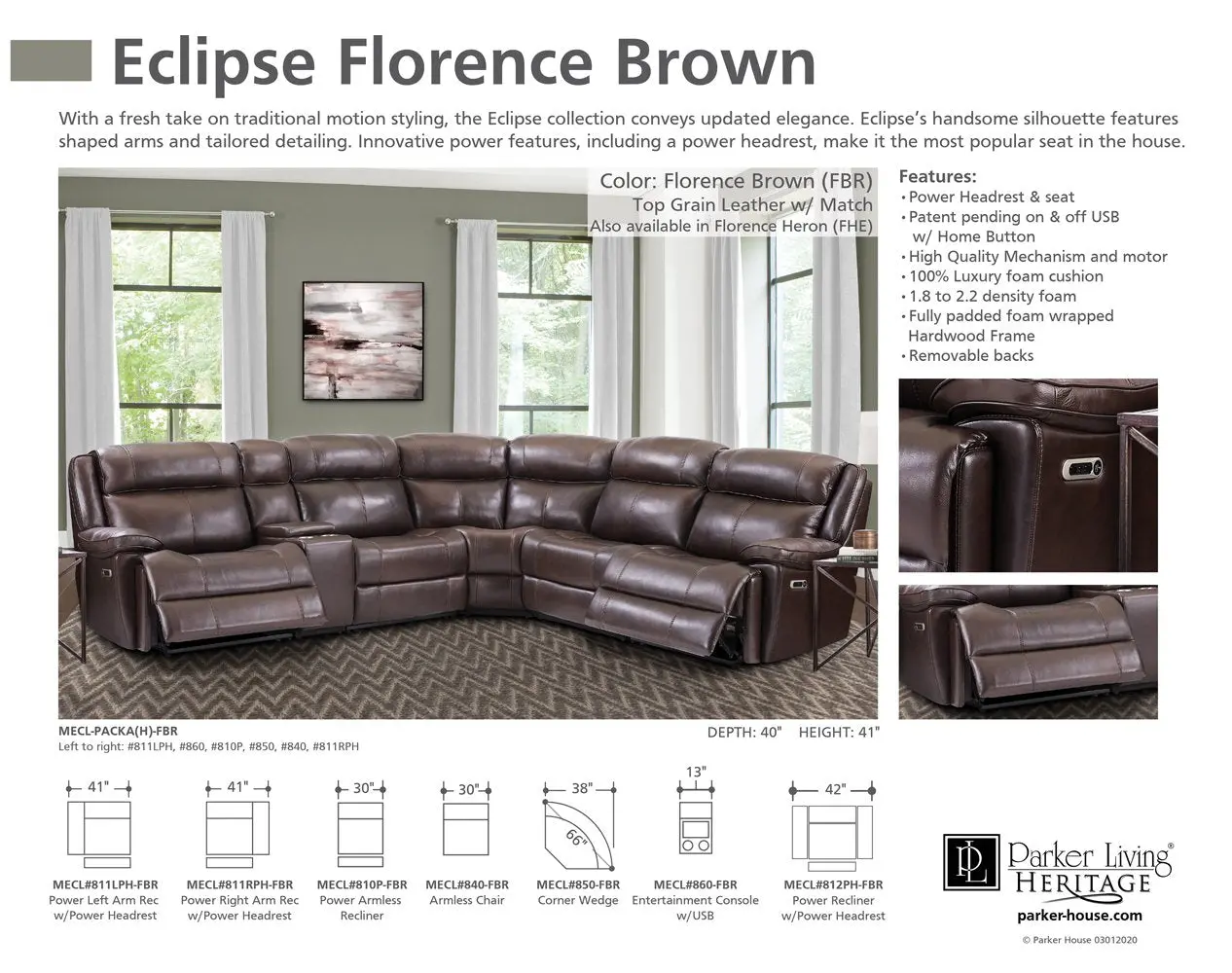 Eclipse Florence Brown Power Recliner-4