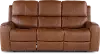 Linden Caramel Power Reclining Sofa with Power Headrests