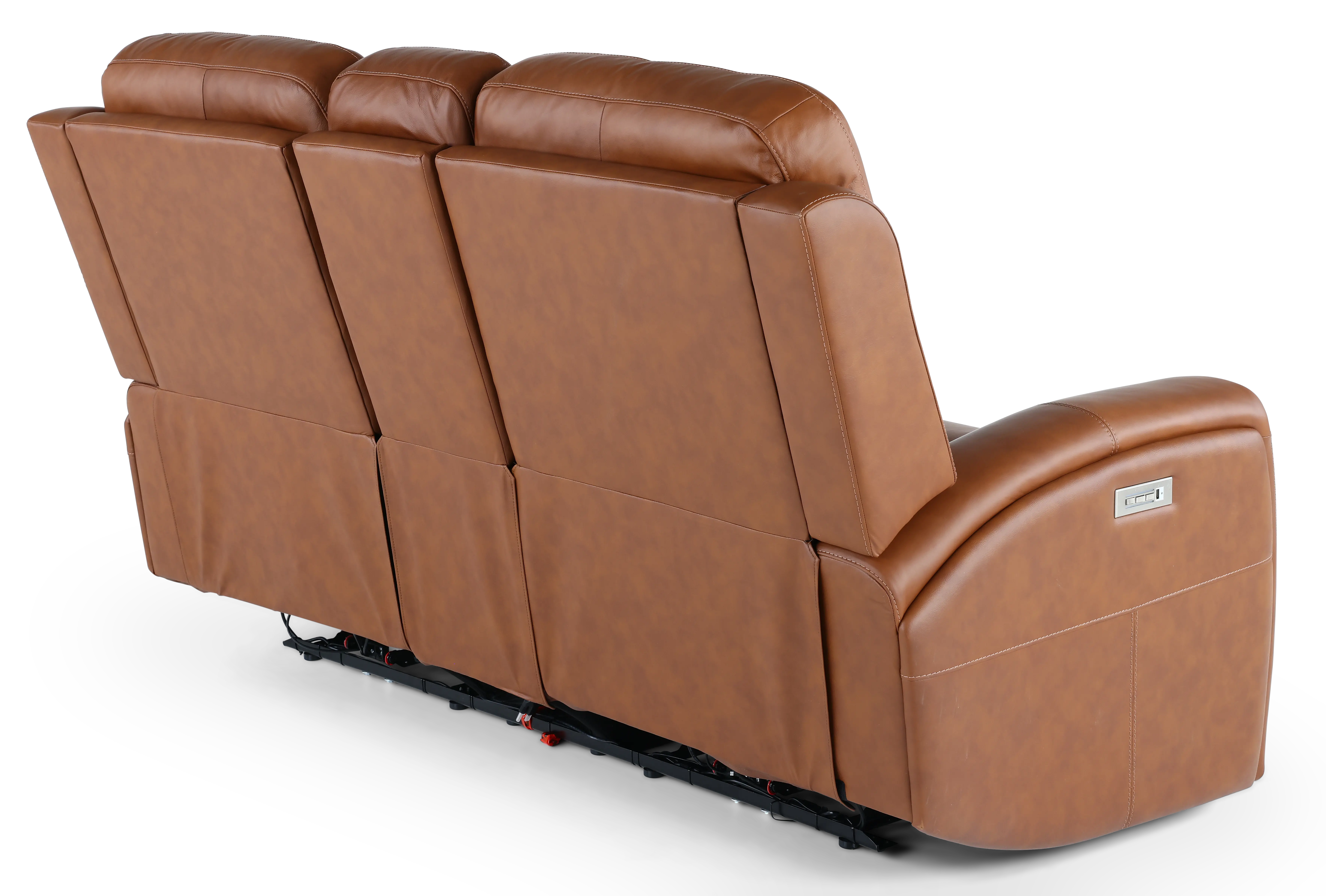 Linden Caramel Power Reclining Loveseat with Console-7