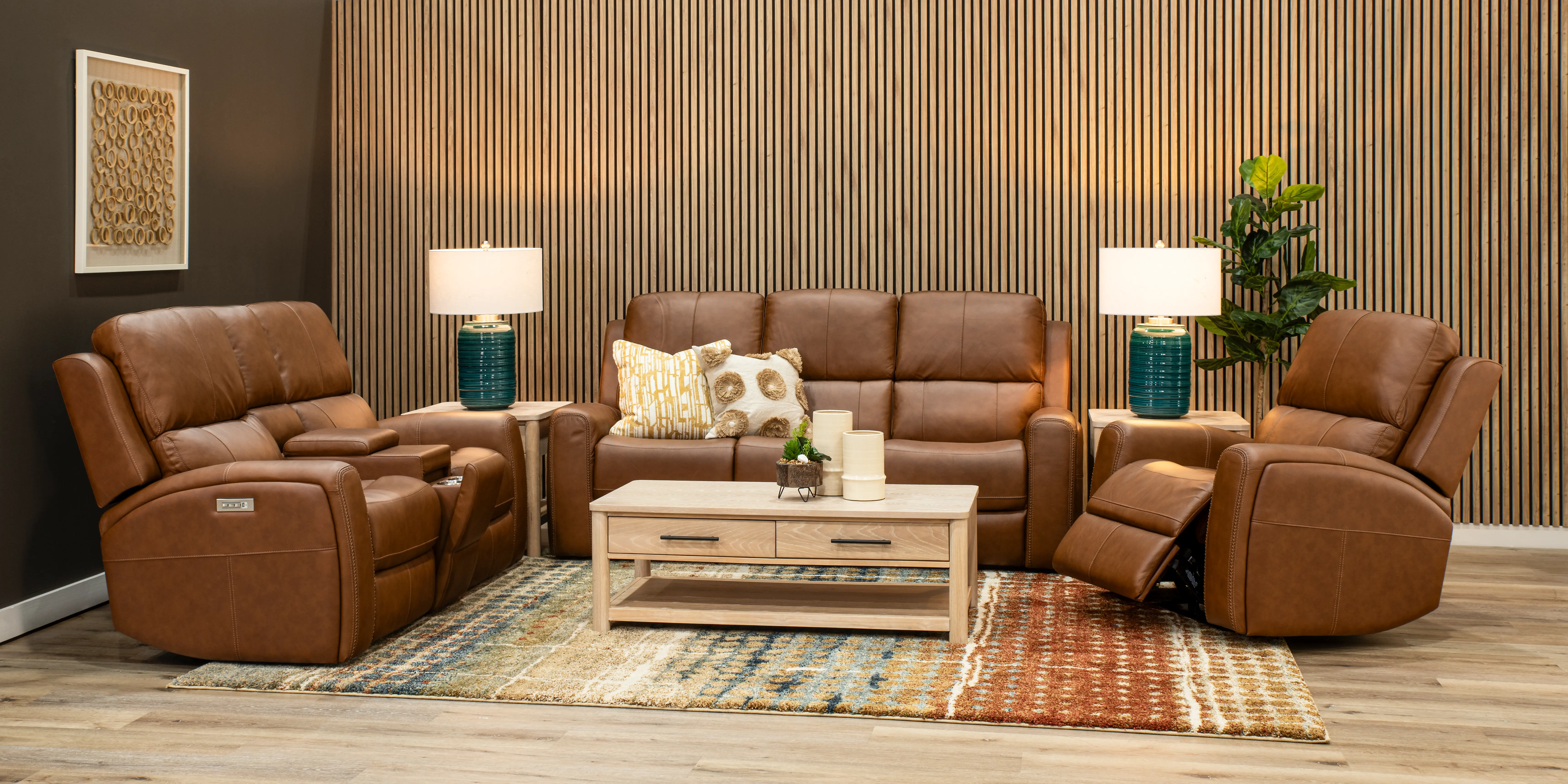 Linden Caramel Power Recliner with Power Headrest-2