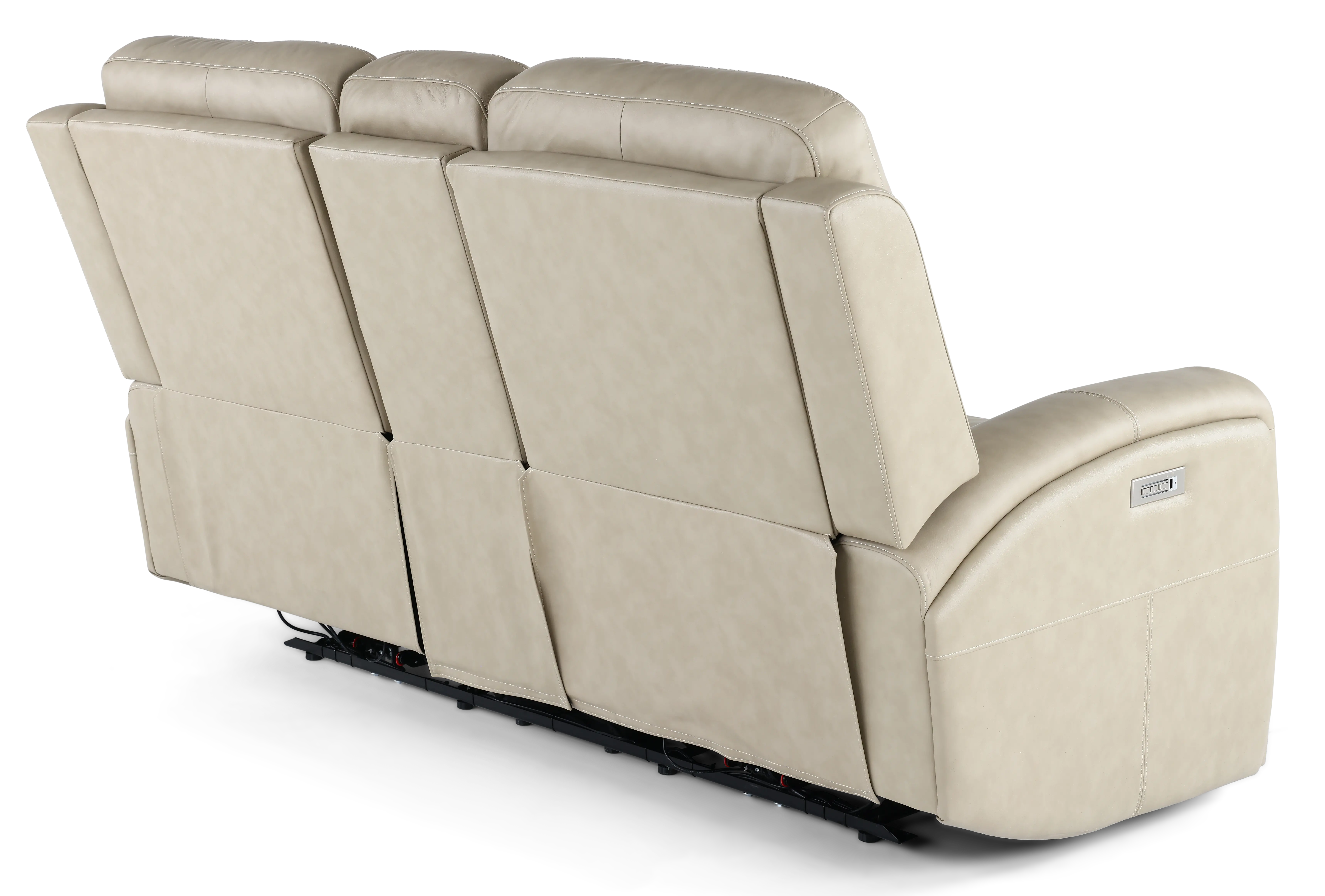 Linden Beige Power Reclining Loveseat with Console-6