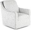 Anna Gray and White Swivel Accent Chair