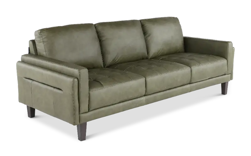 Guernsey Evergreen Leather Sofa