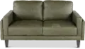 Guernsey Green Leather Loveseat