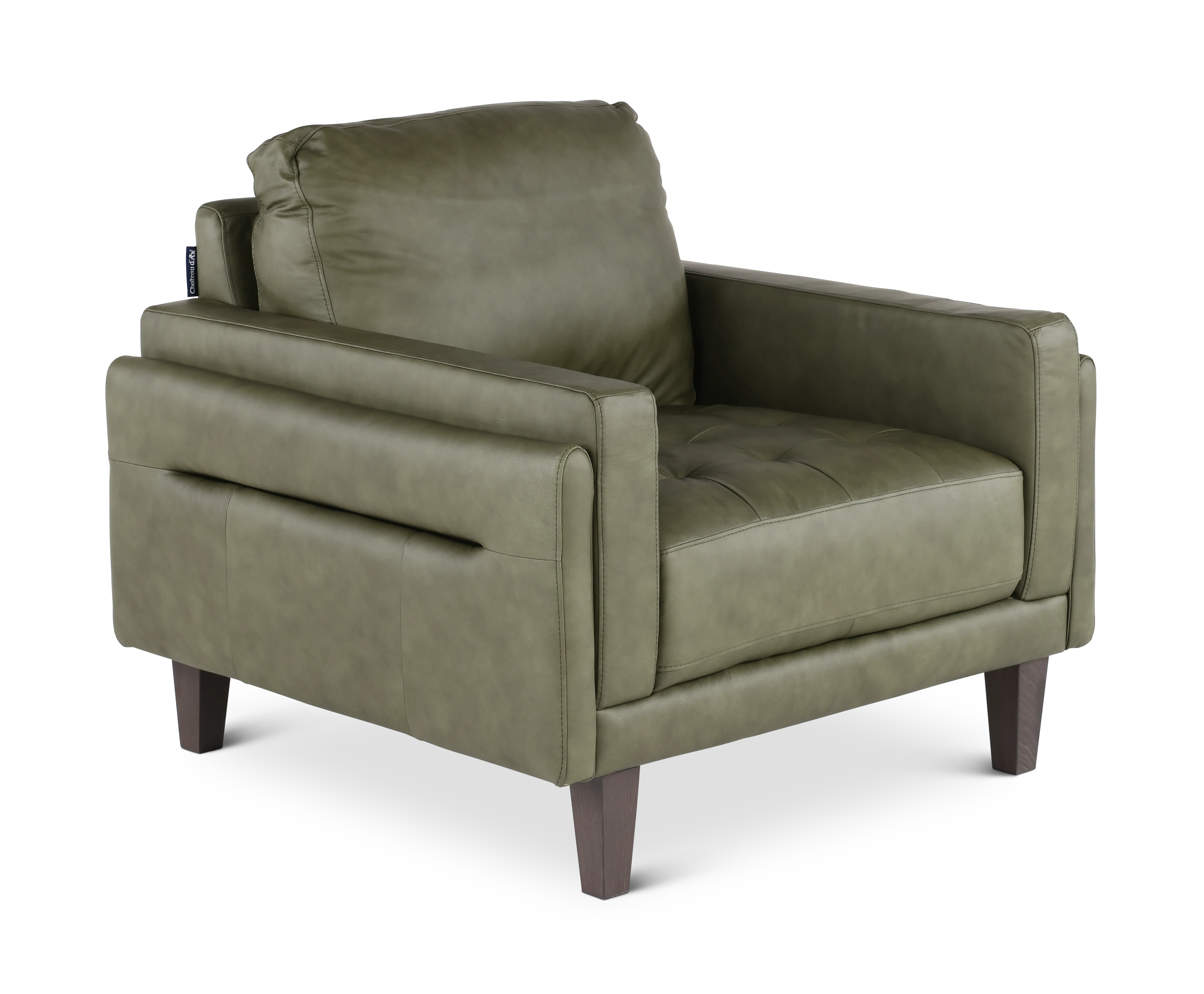 Guernsey Evergreen Leather Chair-1