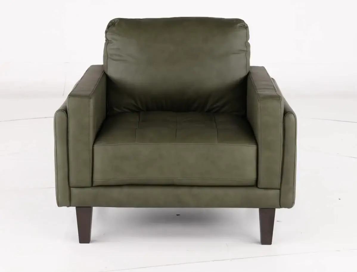 Guernsey Evergreen Leather Chair-5