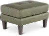 Guernsey Green Leather Ottoman