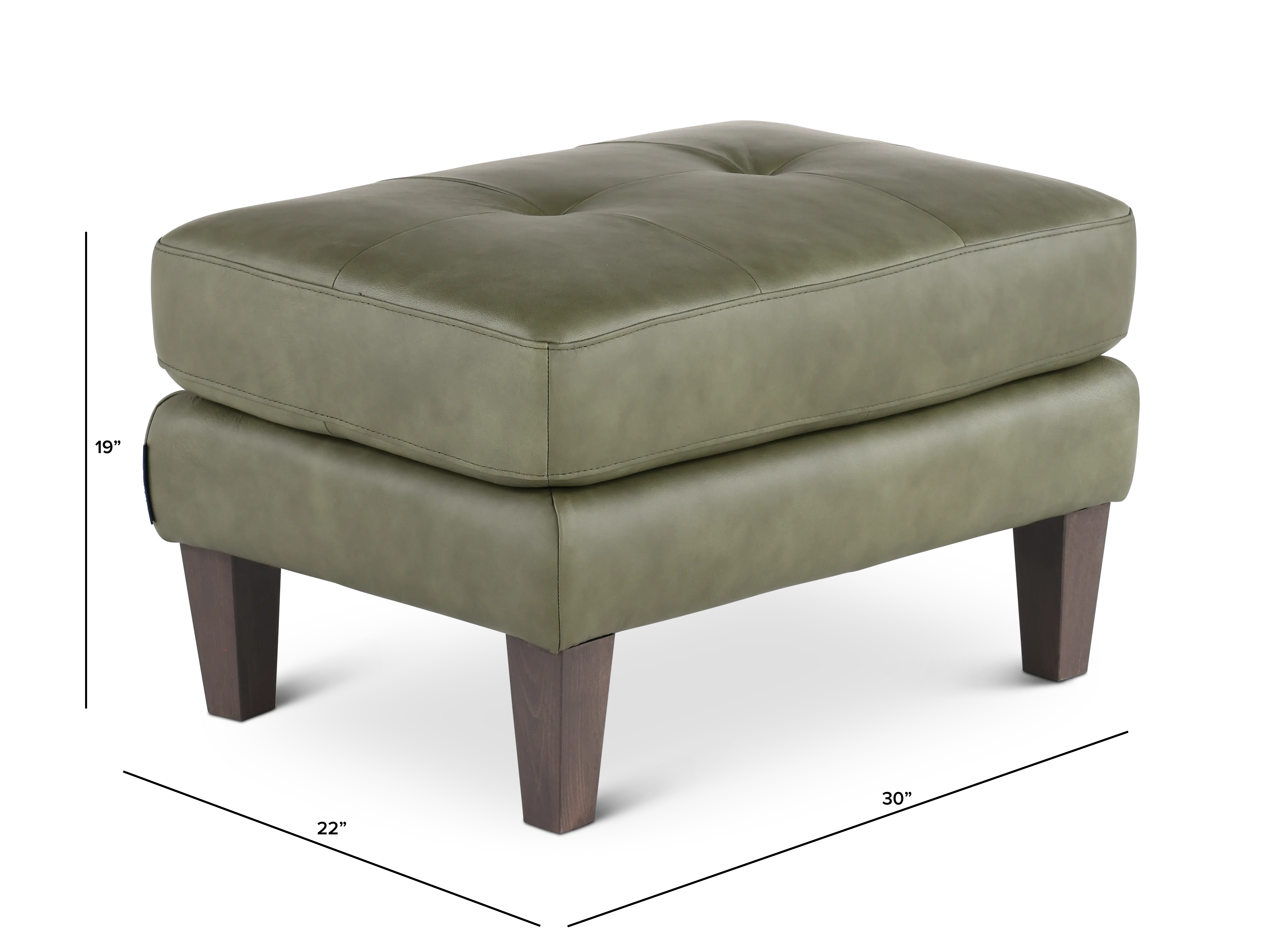 Guernsey Green Leather Ottoman-3
