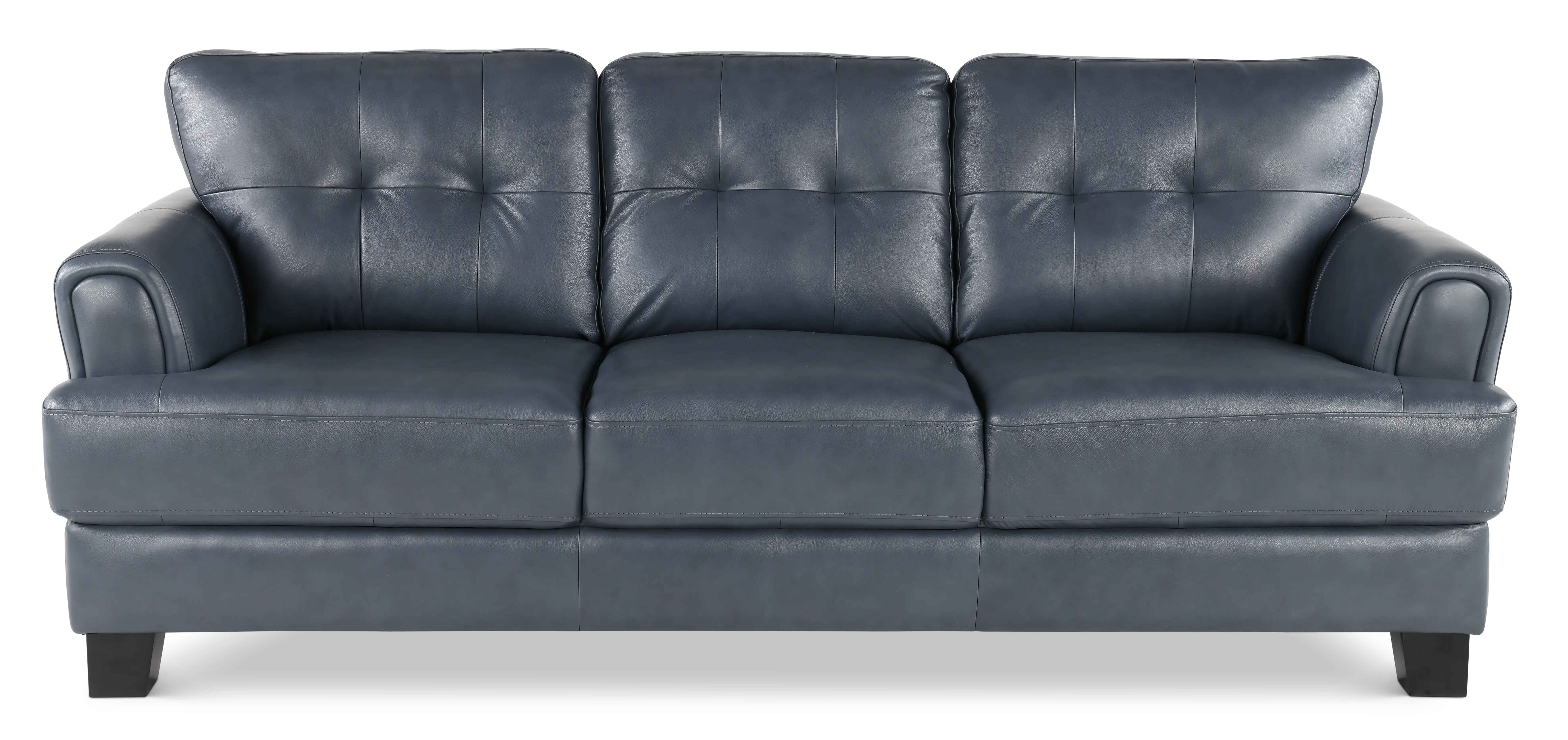 Manhattan Blue Leather Sofa-4