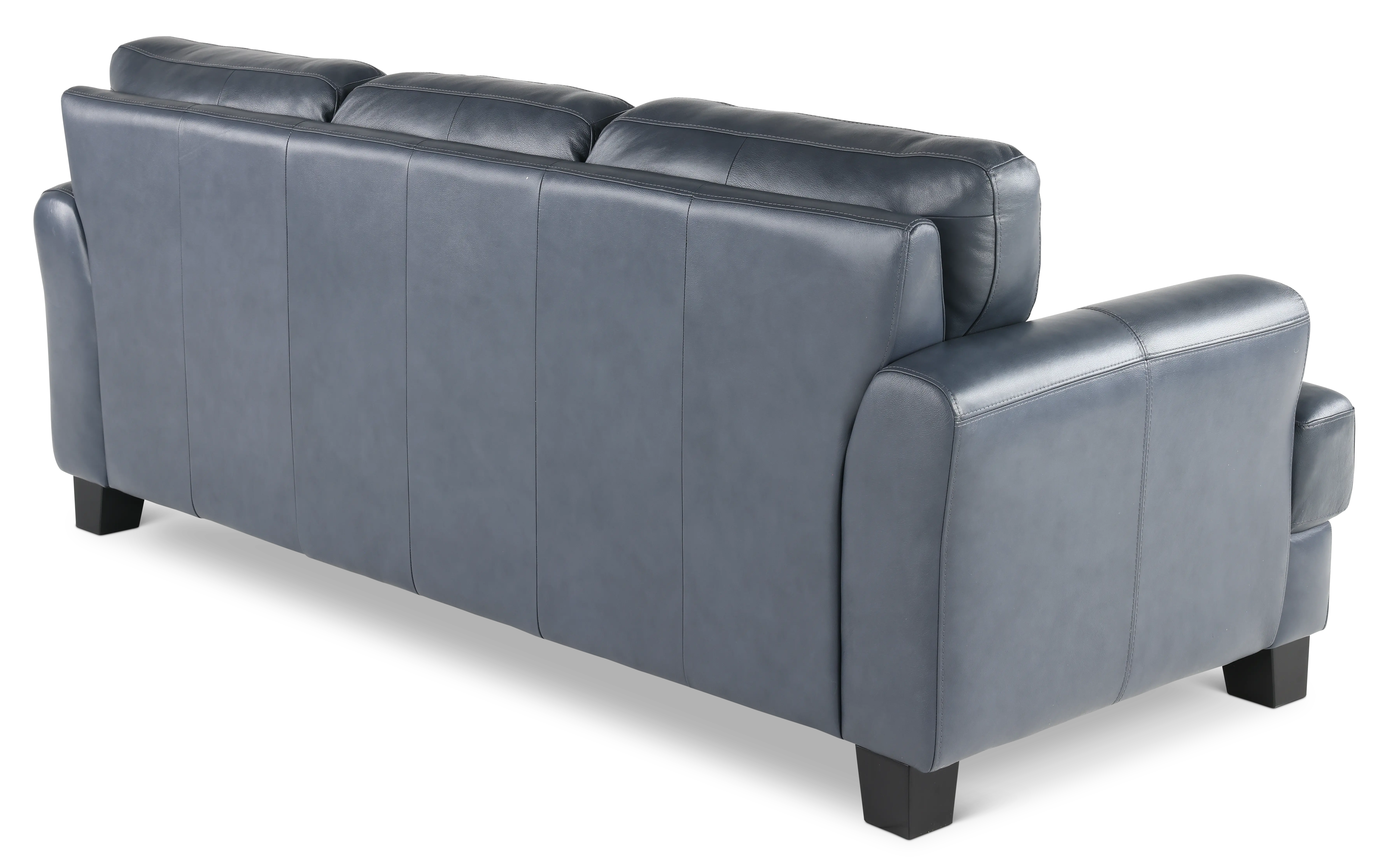 Manhattan Blue Leather Sofa-5