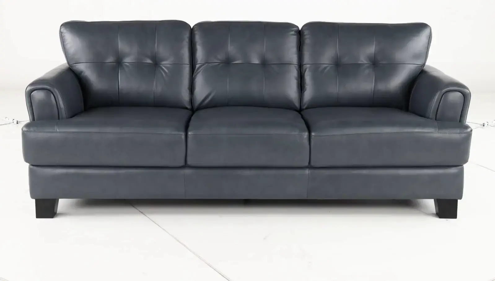 Manhattan Blue Leather Sofa-8