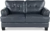 Manhattan Blue Leather Loveseat