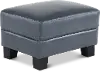 Manhattan Blue Leather Ottoman