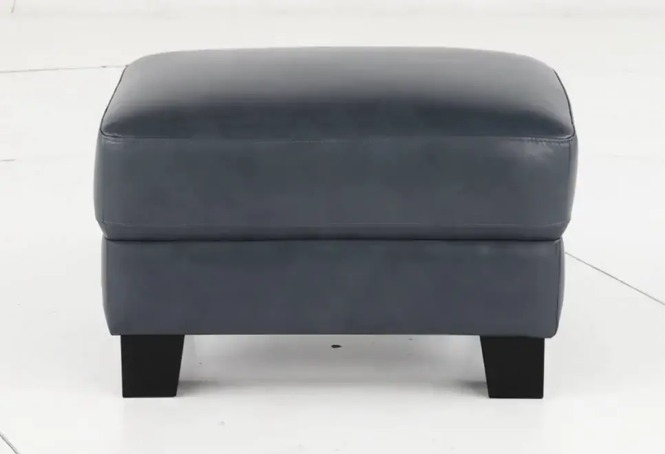 Manhattan Blue Leather Ottoman-6