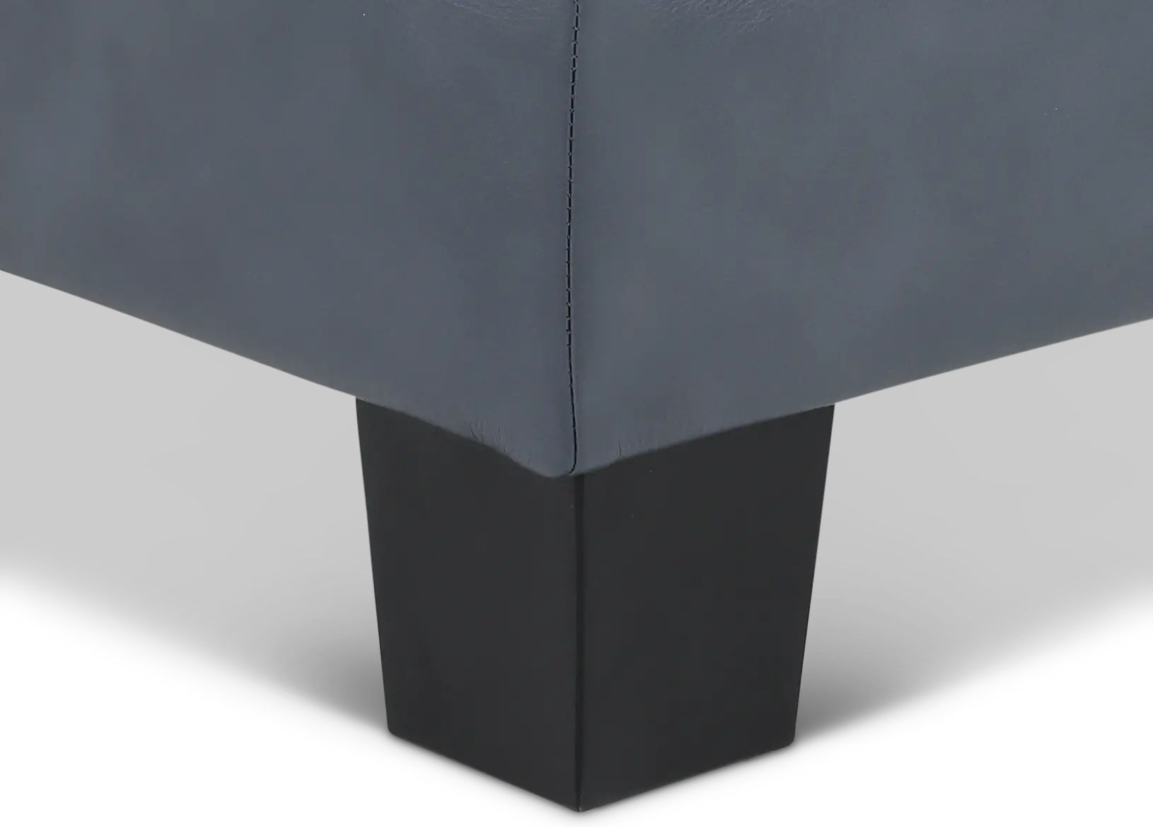 Manhattan Blue Leather Ottoman-2