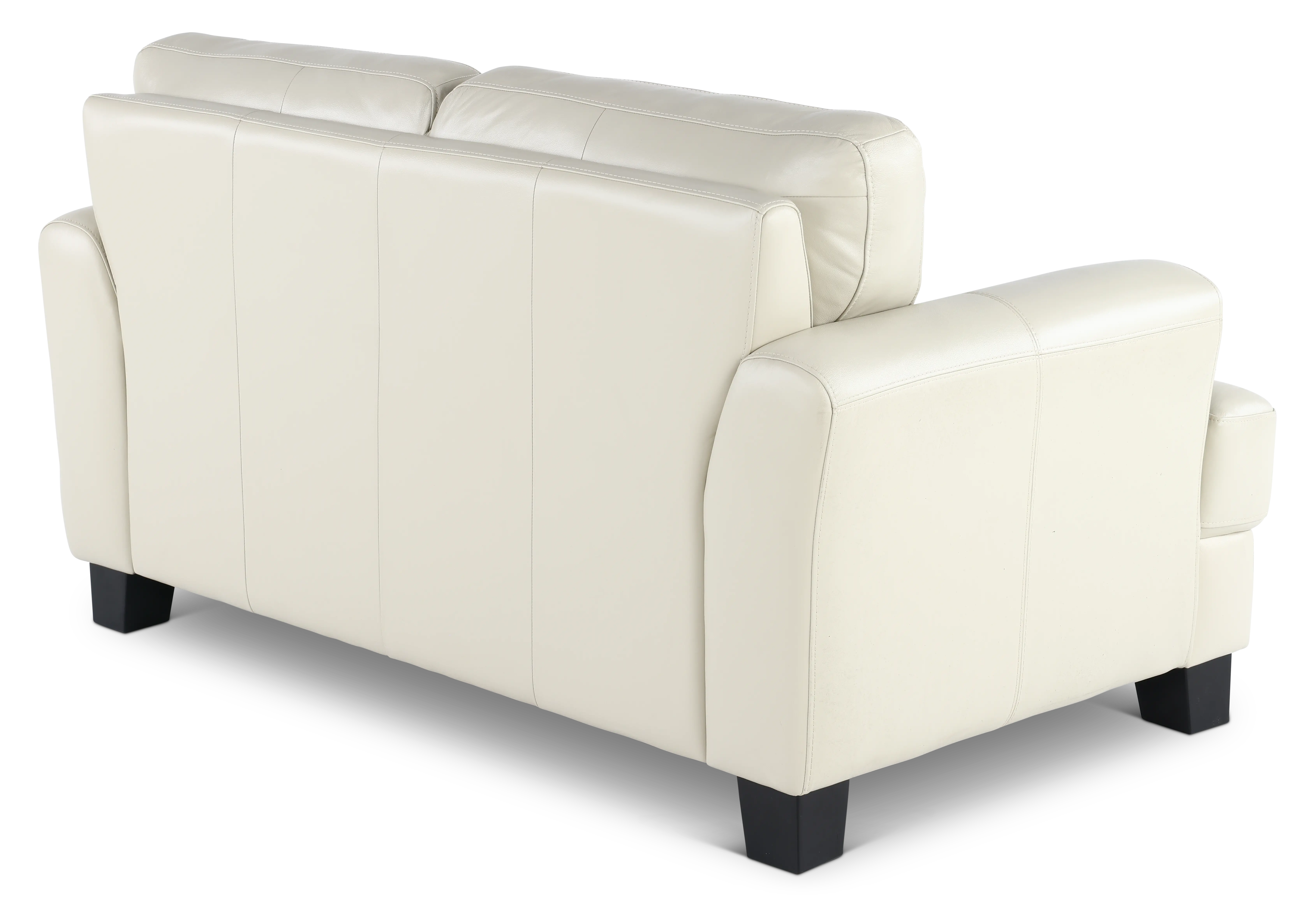 Manhattan Off White Leather Loveseat-5