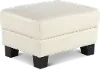 Manhattan Off White Leather Ottoman