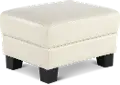 Manhattan Off White Leather Ottoman