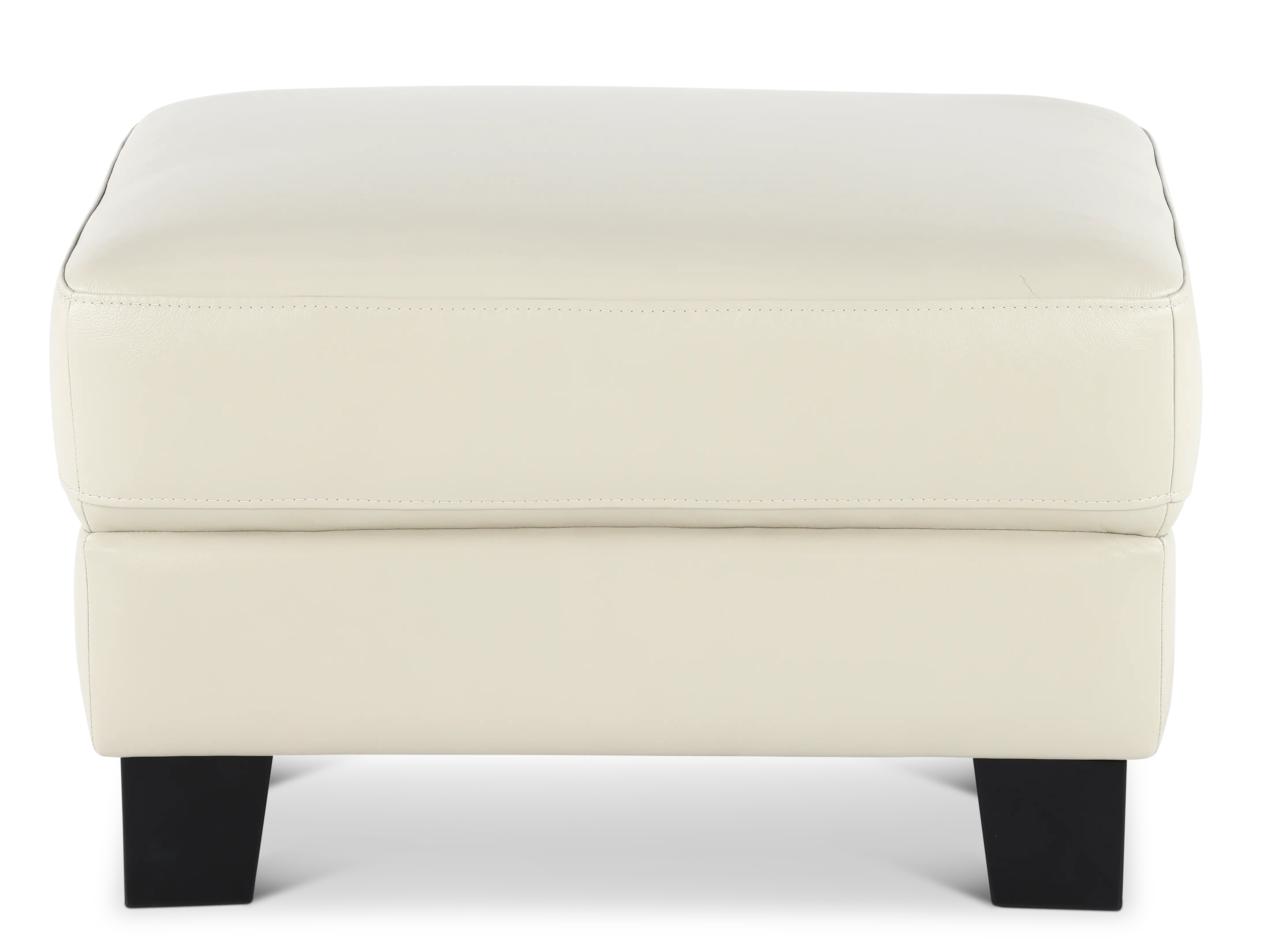 Manhattan Off-White Leather Ottoman-4