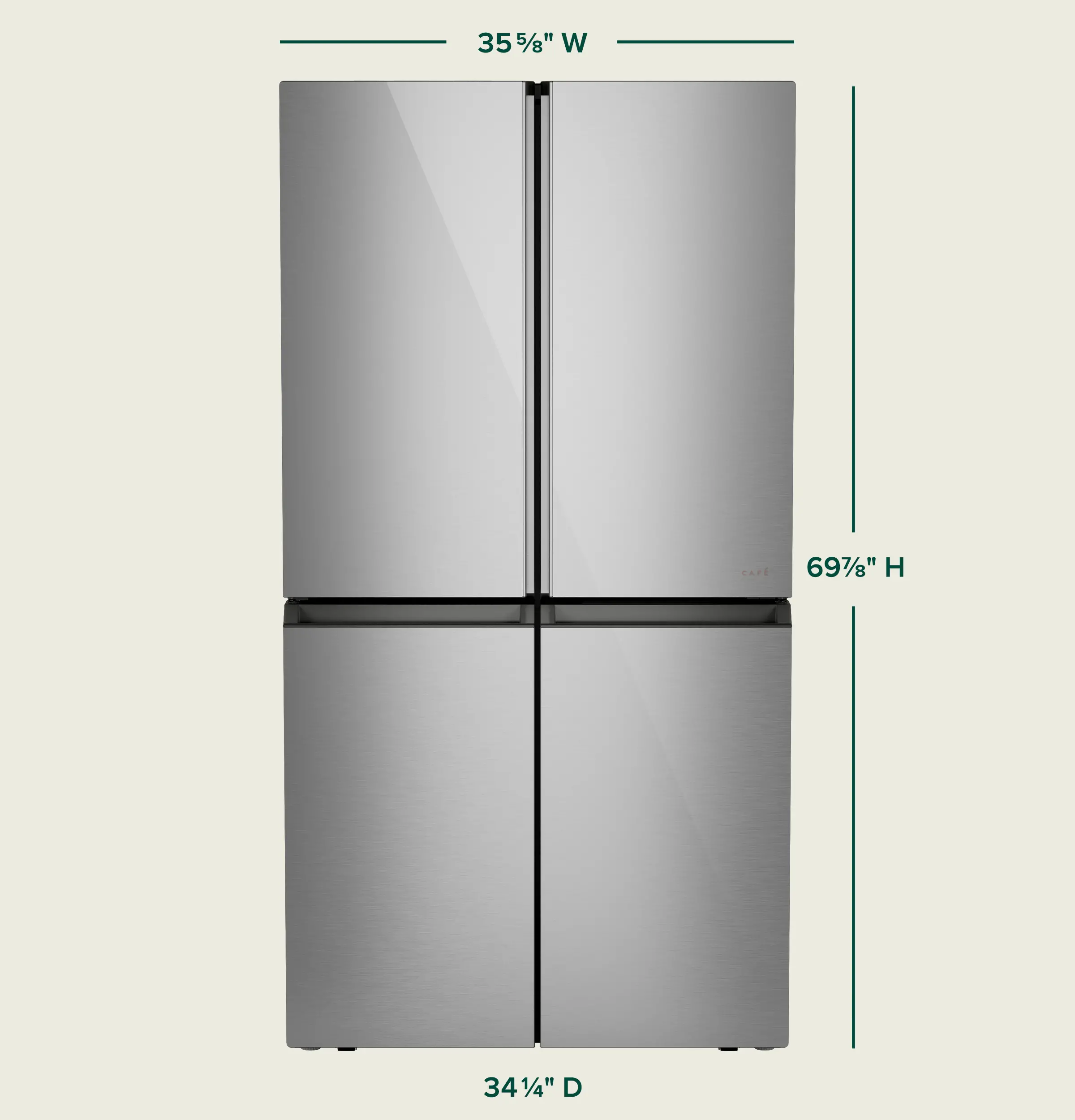 CAE28DM5TS5 GE Cafe 28.3 Cu Ft 4-Door Refrigerator - Platinum Glass-3