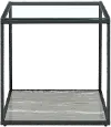Yasmin Black and Gray Glass Square End Table
