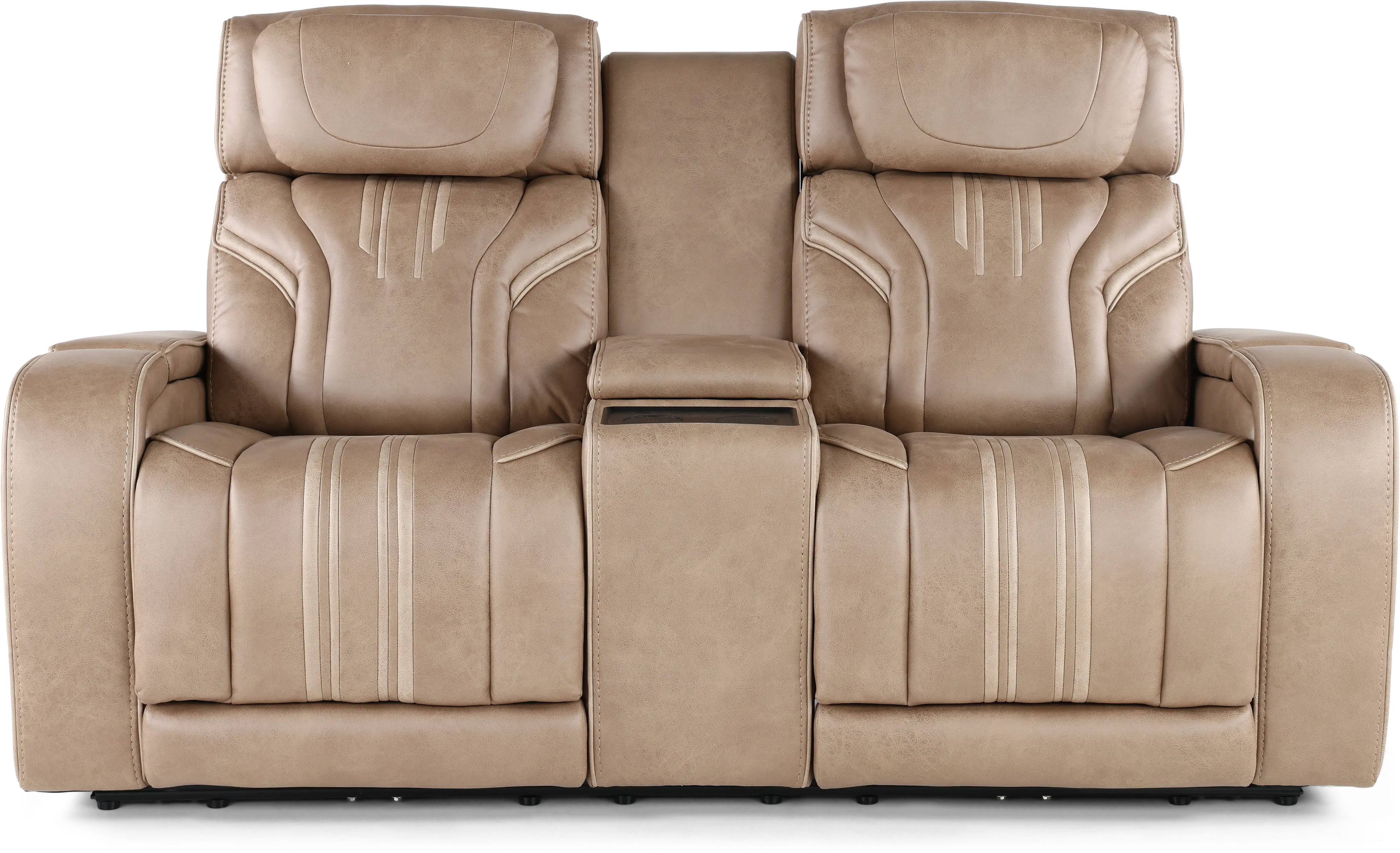 Tacama Sand Power Reclining Loveseat with Audio-1