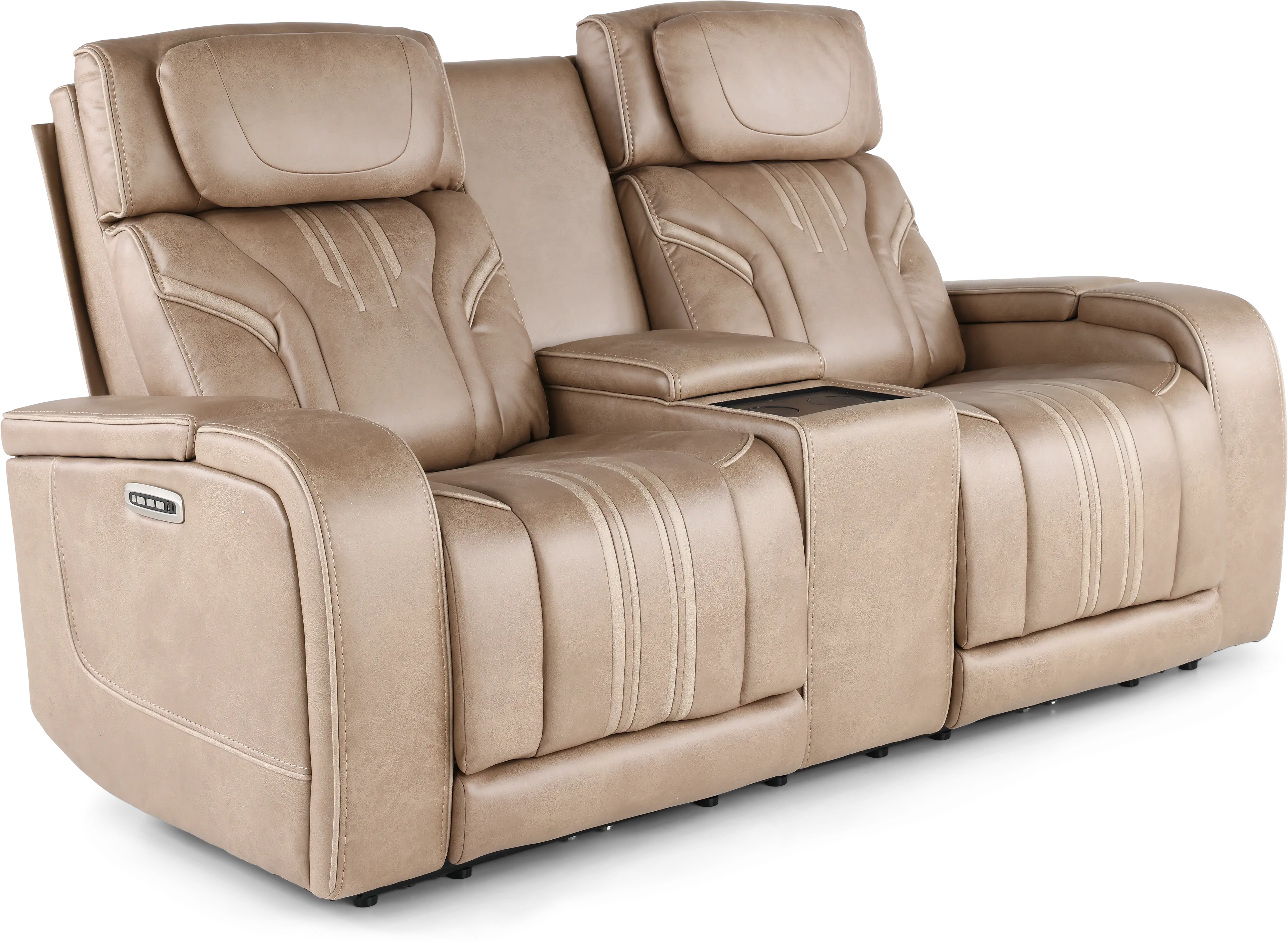 Tacama Sand Power Reclining Loveseat with Audio-4