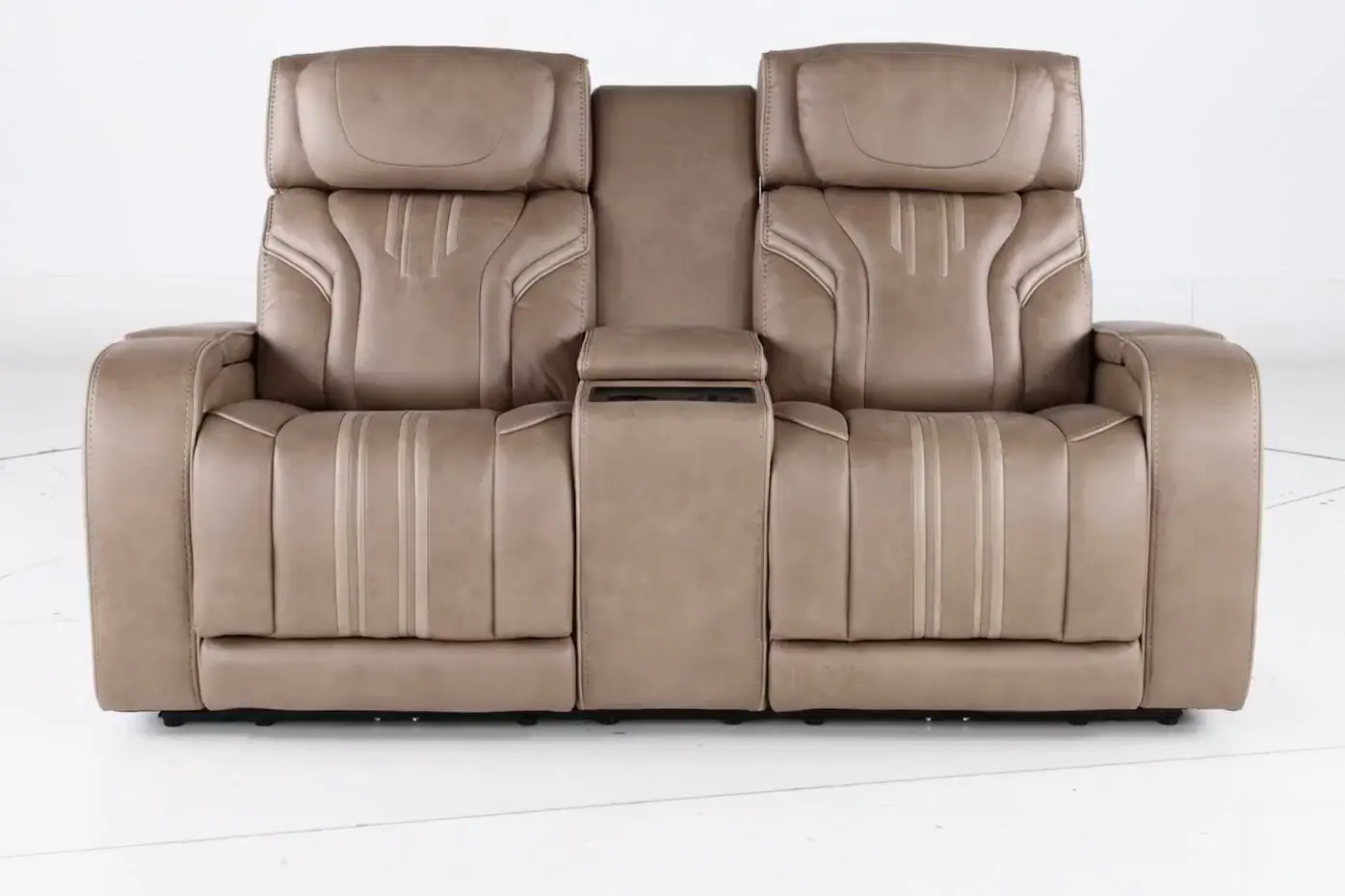 Tacama Sand Power Reclining Loveseat with Audio-5