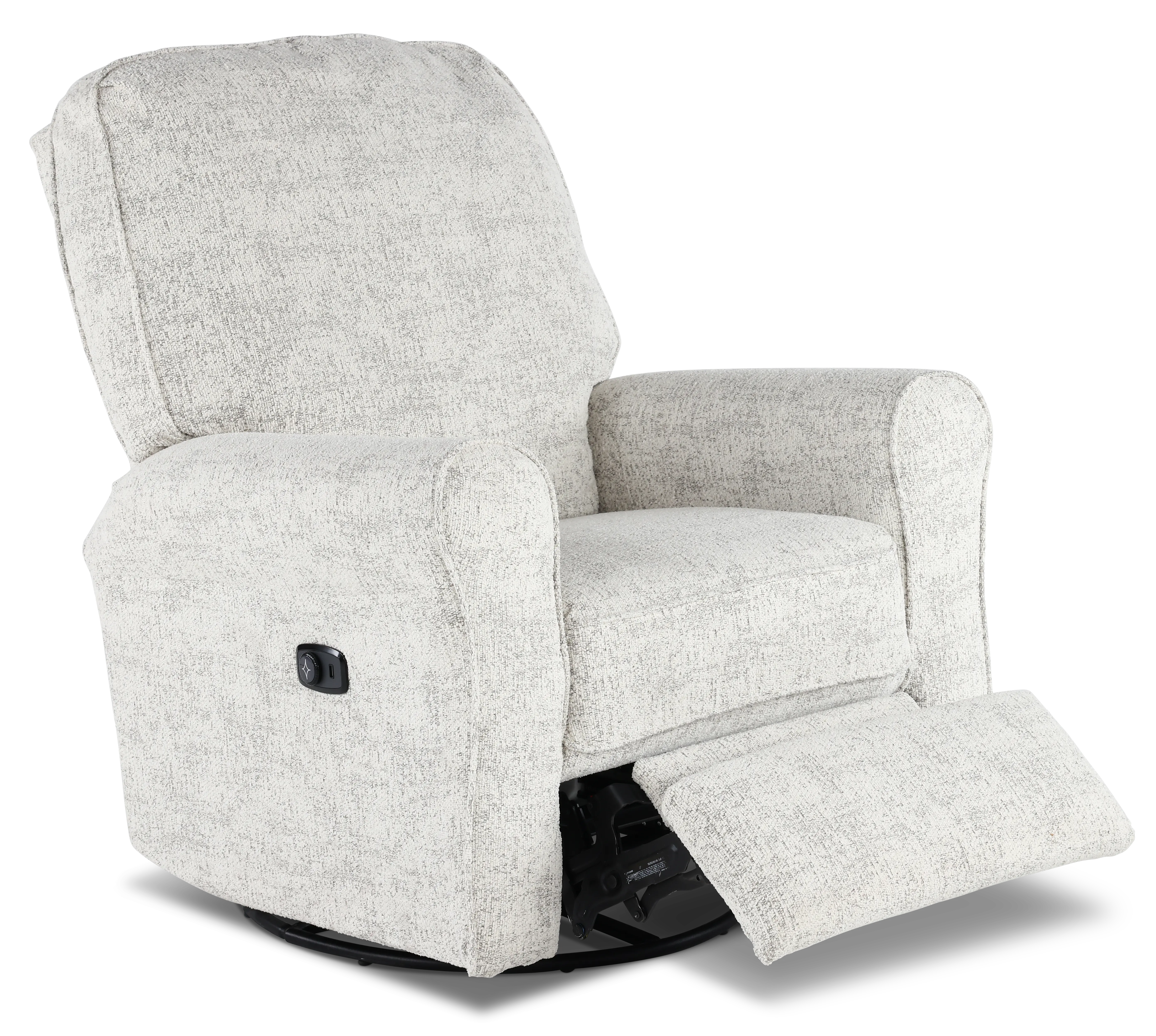 Josey White Pepper Swivel Glider Power Recliner-4
