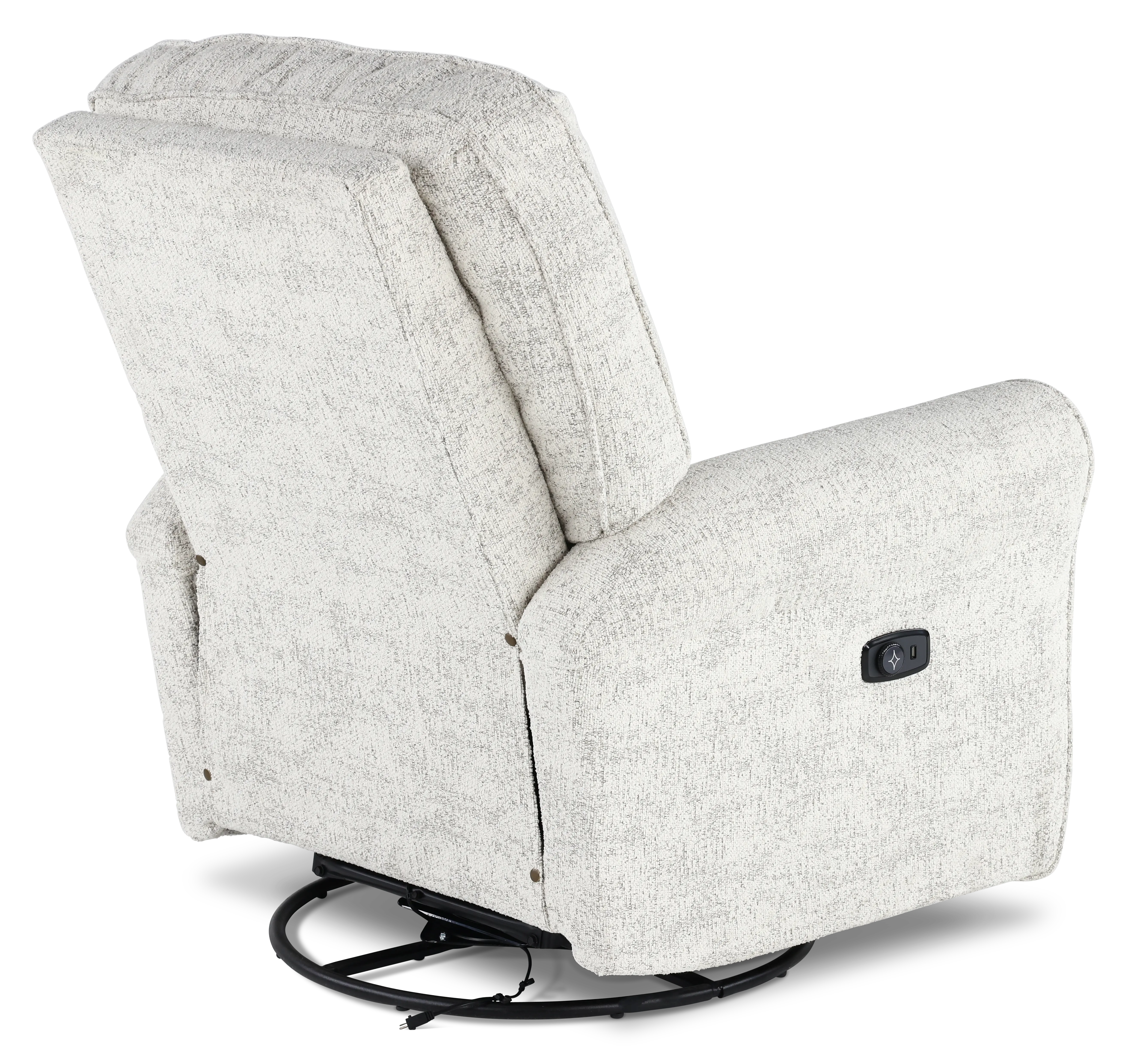 Josey White Pepper Swivel Glider Power Recliner-6