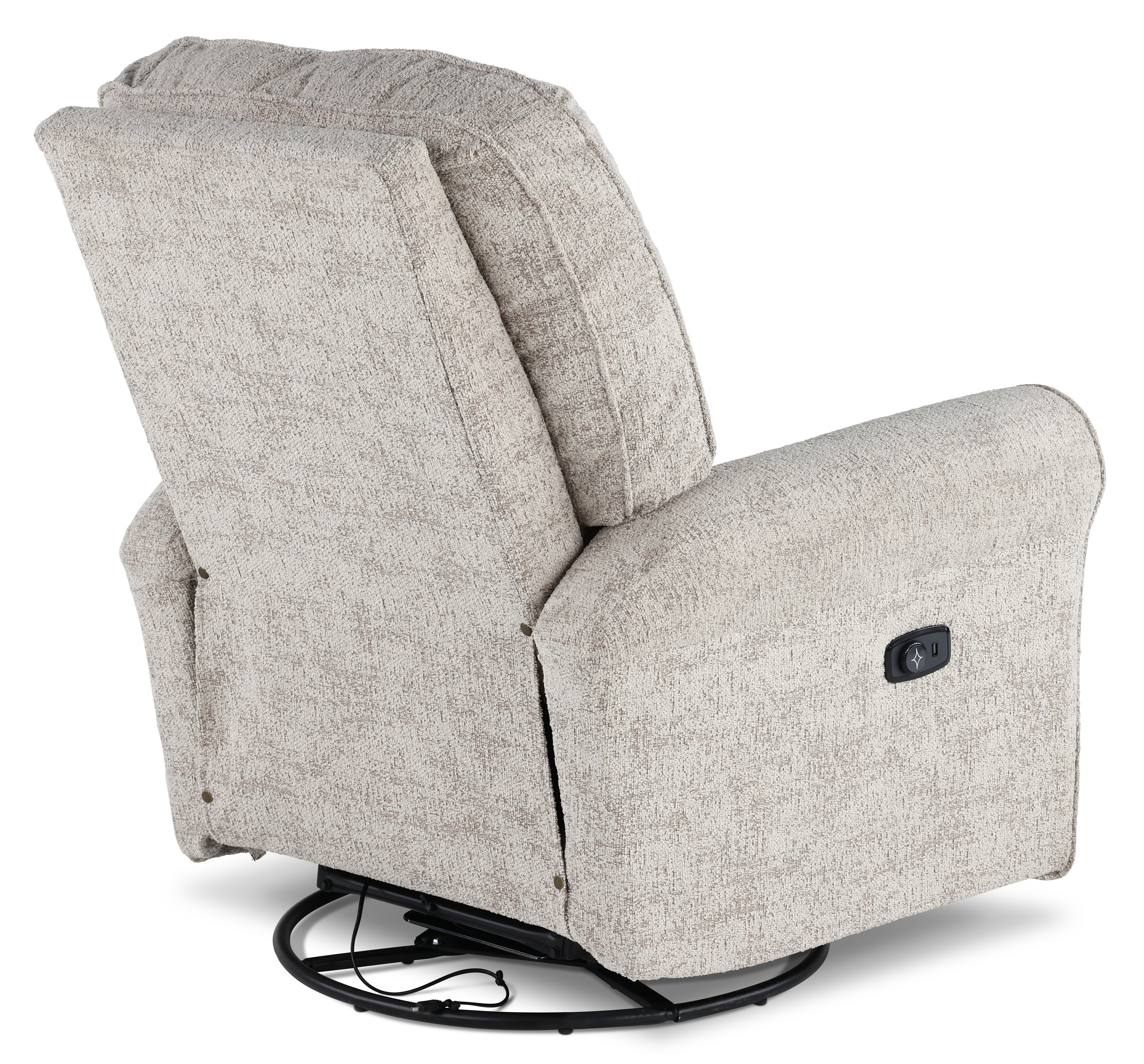 Josey Sand Gray Swivel Glider Power Recliner-5