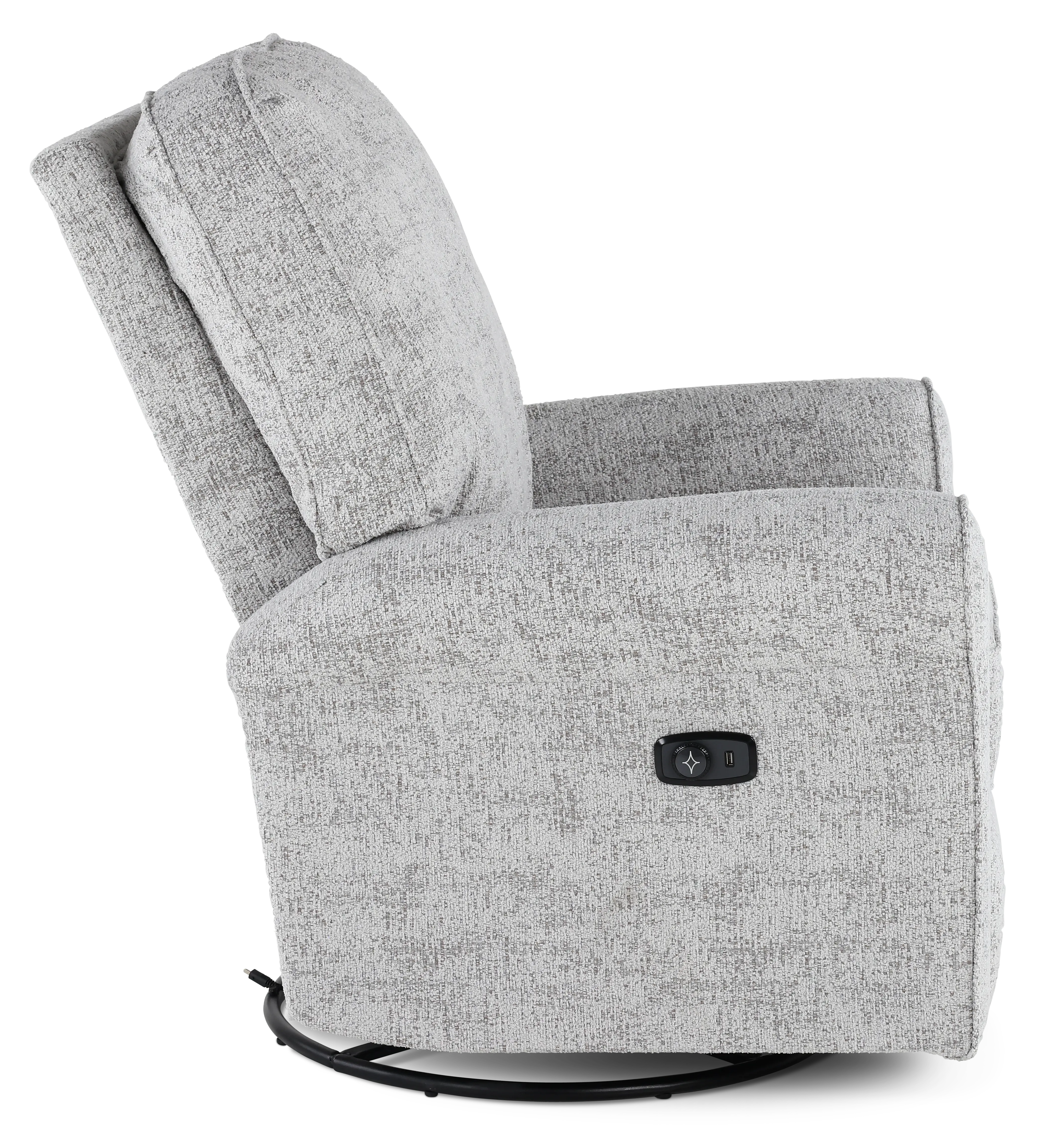 Josey Fog Gray Swivel Glider Power Recliner-5