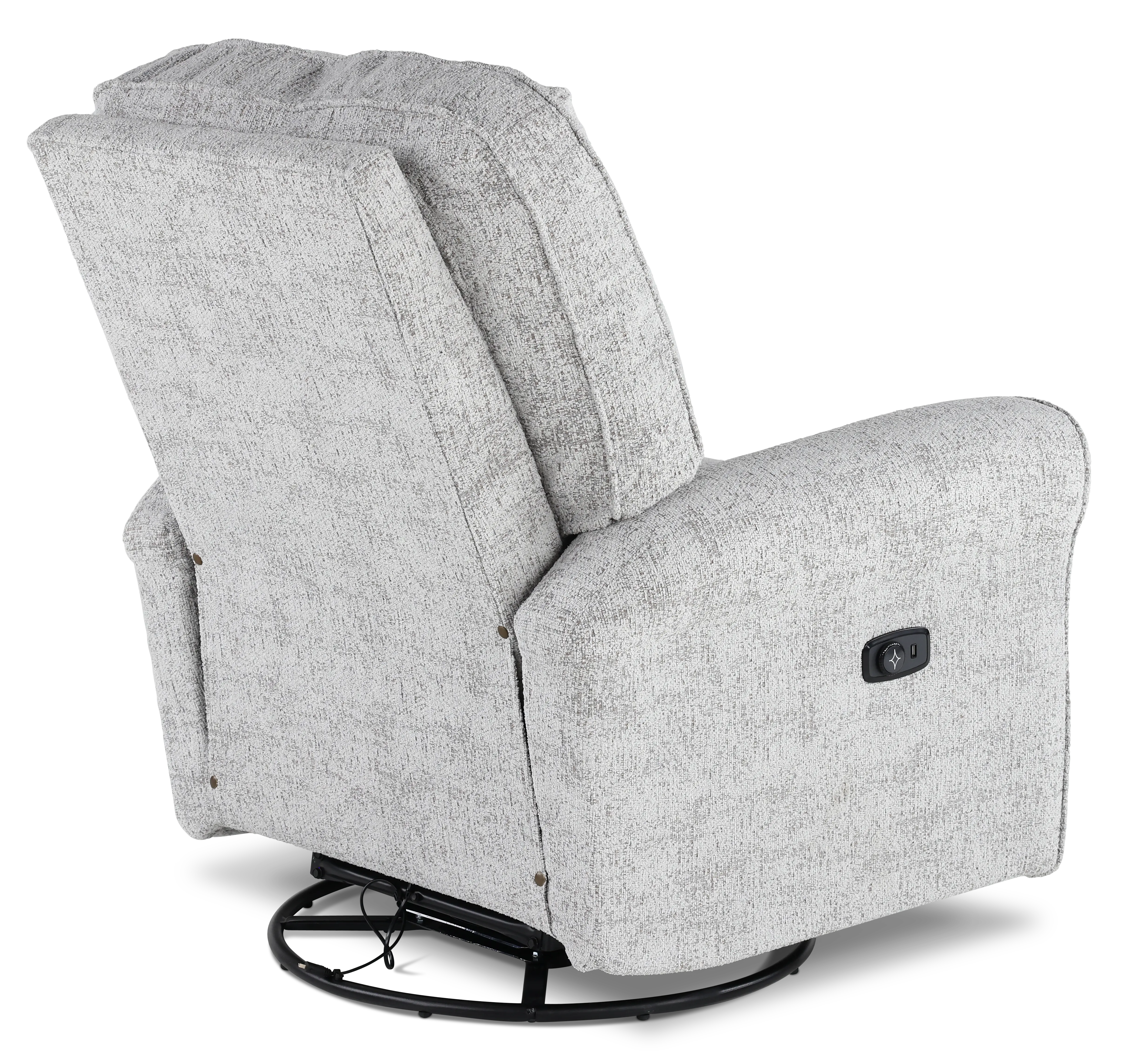 Josey Fog Gray Swivel Glider Power Recliner-6