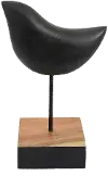 10 Inch Black Bird Sculpture