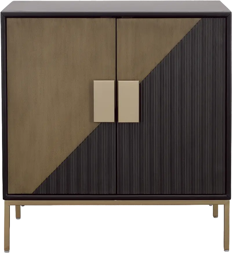 Black and Gold Two Door Cabinet