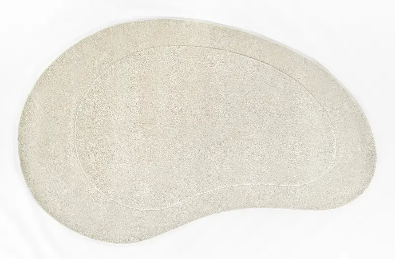 Claude 6 x 9 Ivory Kidney Area Rug