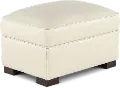 Stallion Ivory White Leather Ottoman