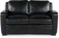 Stallion Black Leather Loveseat