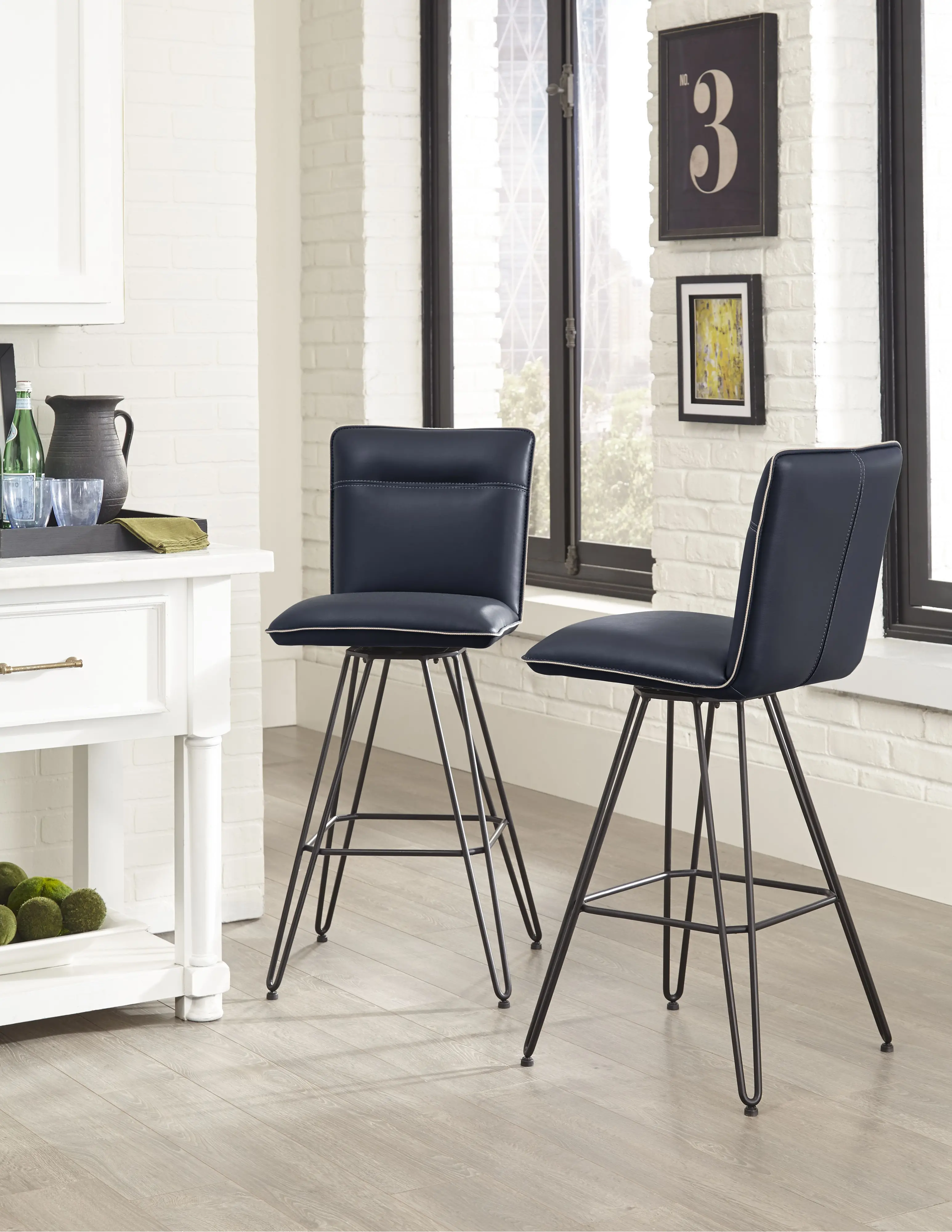 Demi Blue Counter Height Swivel Stool-2