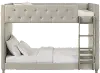 Addyson Gray Upholstered Twin-over-Twin Bunk Bed