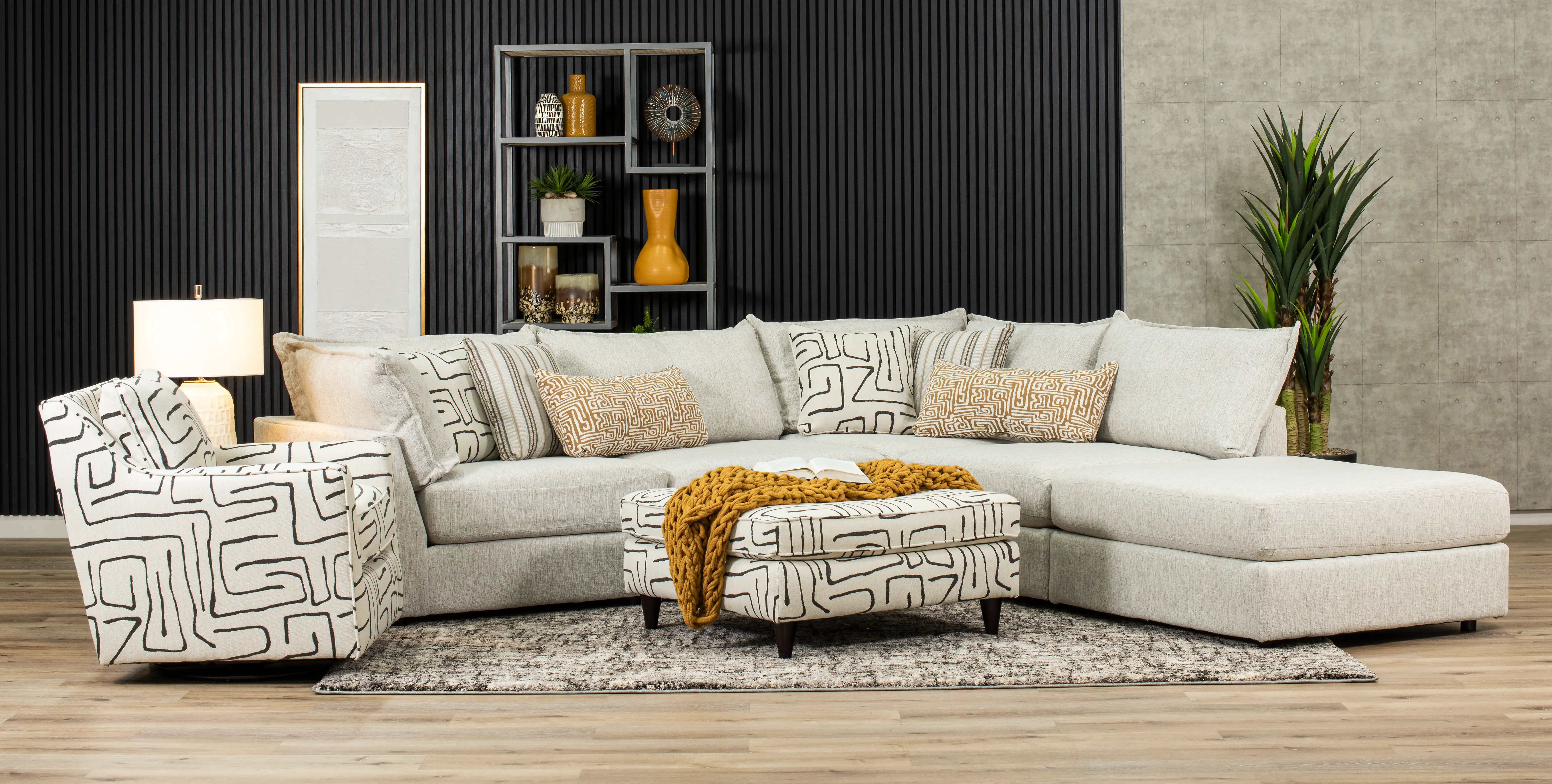 Durango Black and White Swivel Glider Chair-2