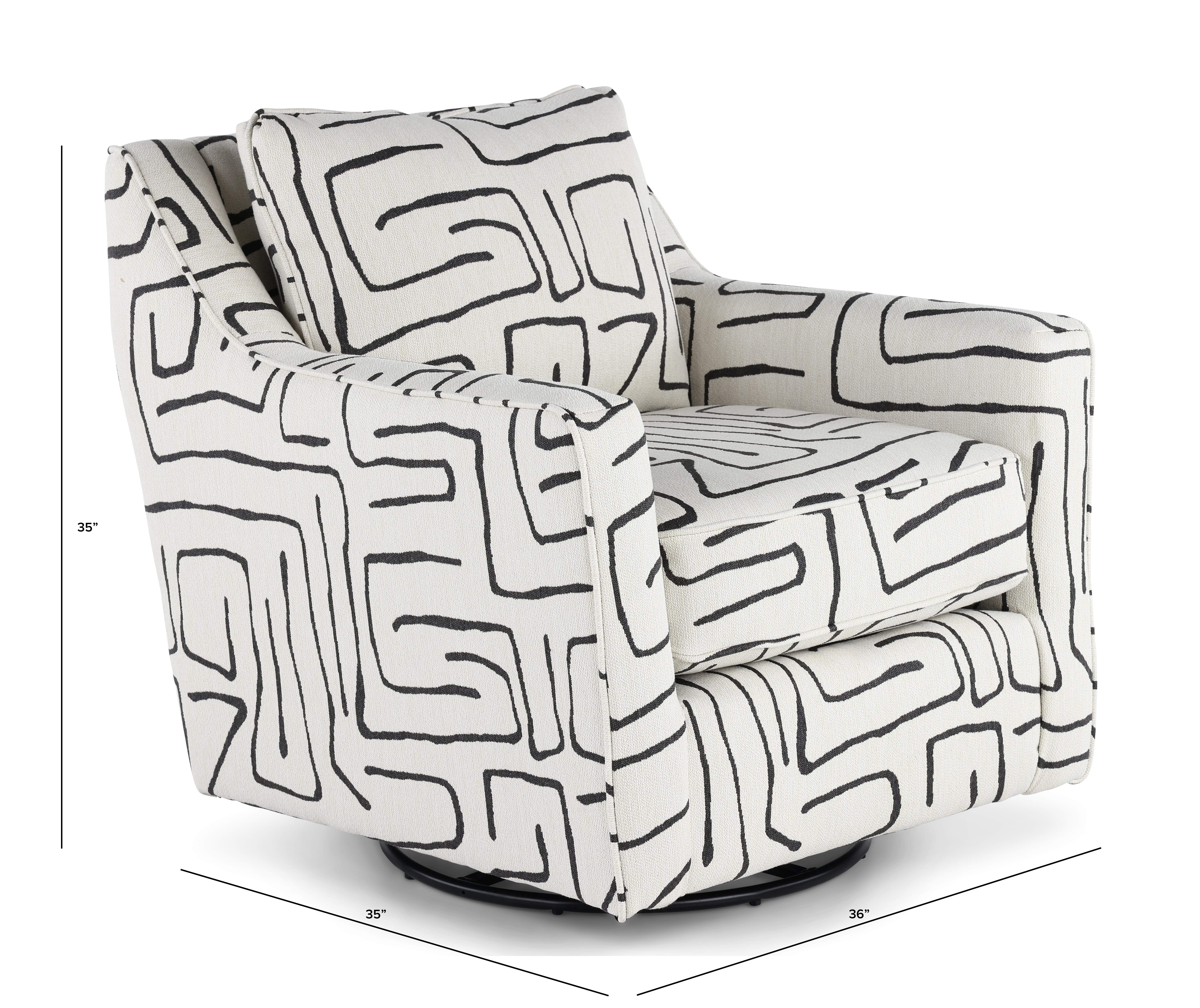 Durango Black and White Swivel Glider Chair-3