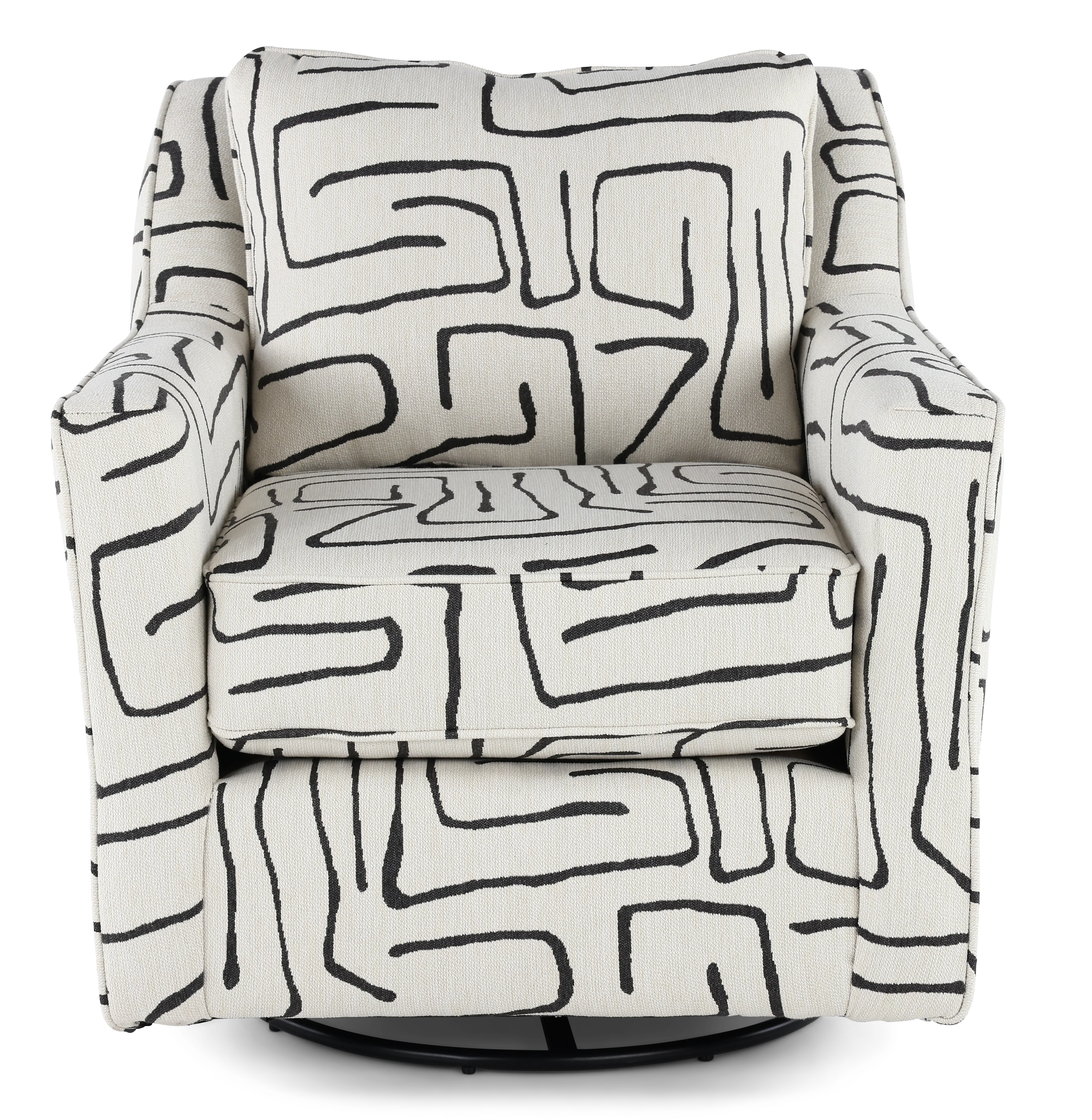 Durango Black and White Swivel Glider Chair-5